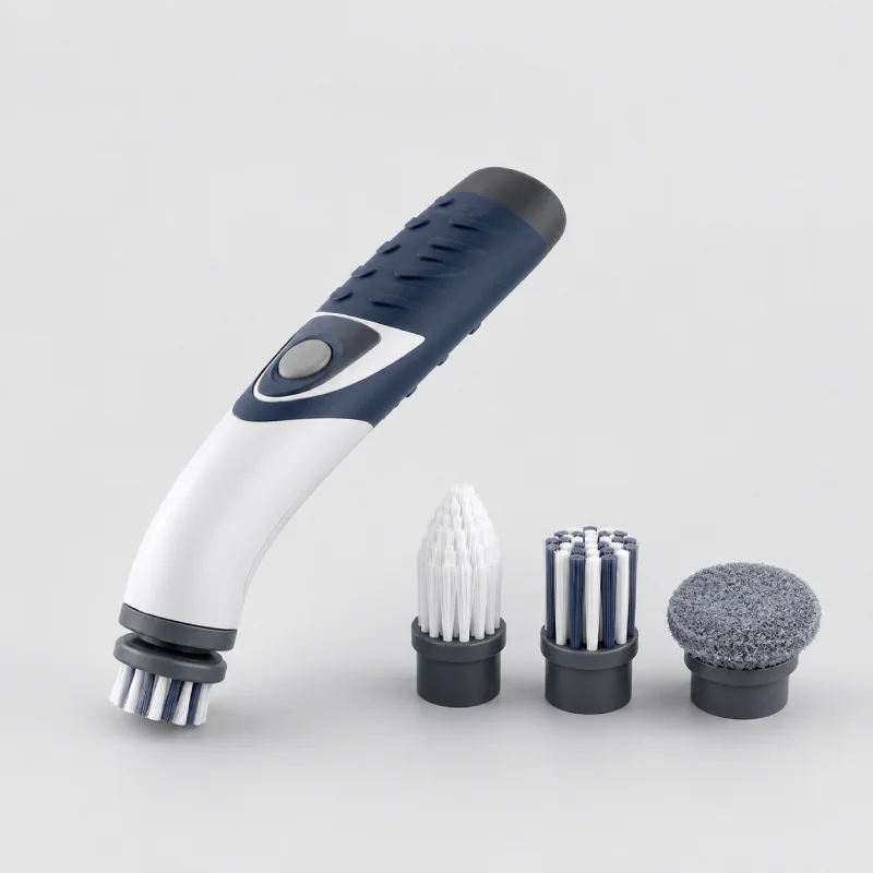 Electric grout brush for cleaning tile and grout lines.